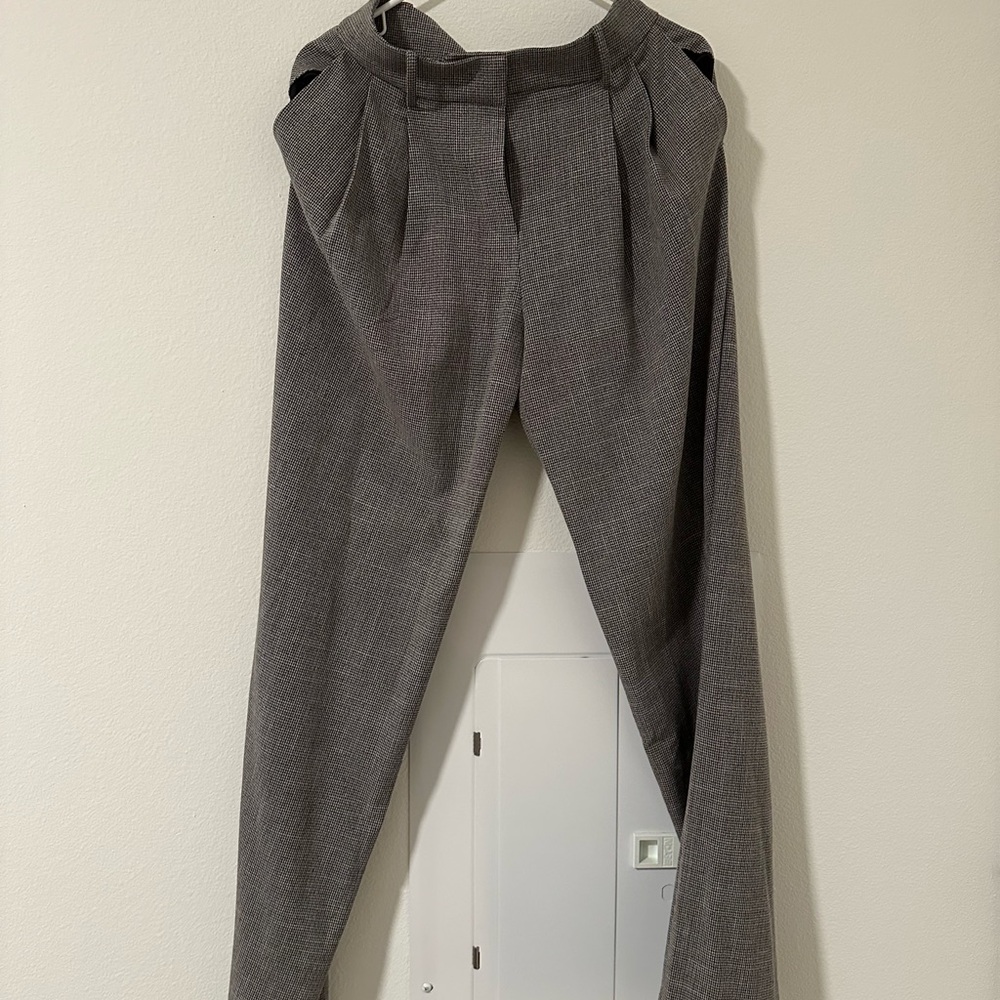 L'Academie Charcoal Pleated Trousers